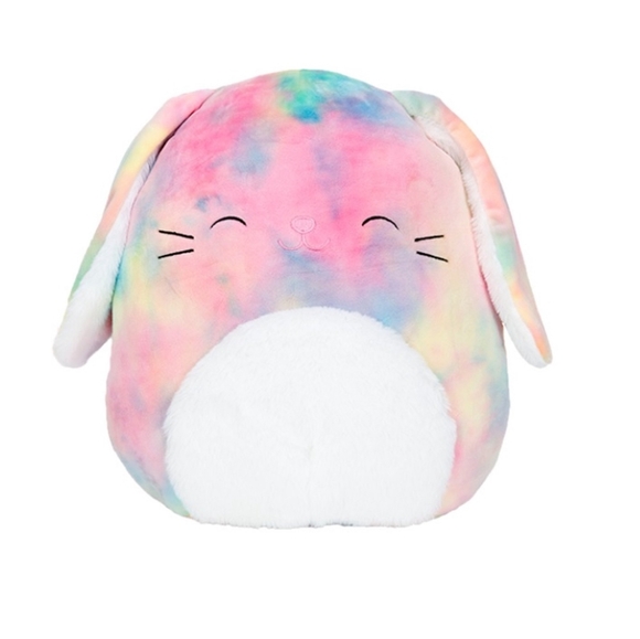 12" Fuzzamallow Cotton Candy Colored Bunny - "Candy" Limited Easter Edition Squi - Picture 1 of 16